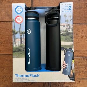 ThermoFlask 24 oz Double Wall Vacuum Insulated Stainless Steel 2-Pack